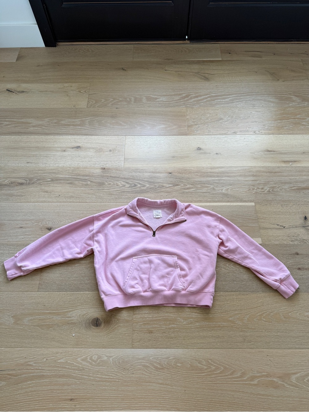 Billabong Cropped Pink Quarter-Zip Sweatshirt